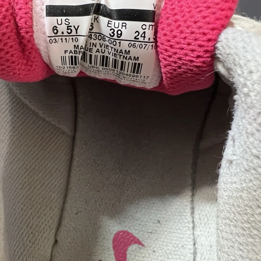 Nike Air Max Gray Pink 414308-001 Youth Kids Size 6.5Y Athletic Running Gym